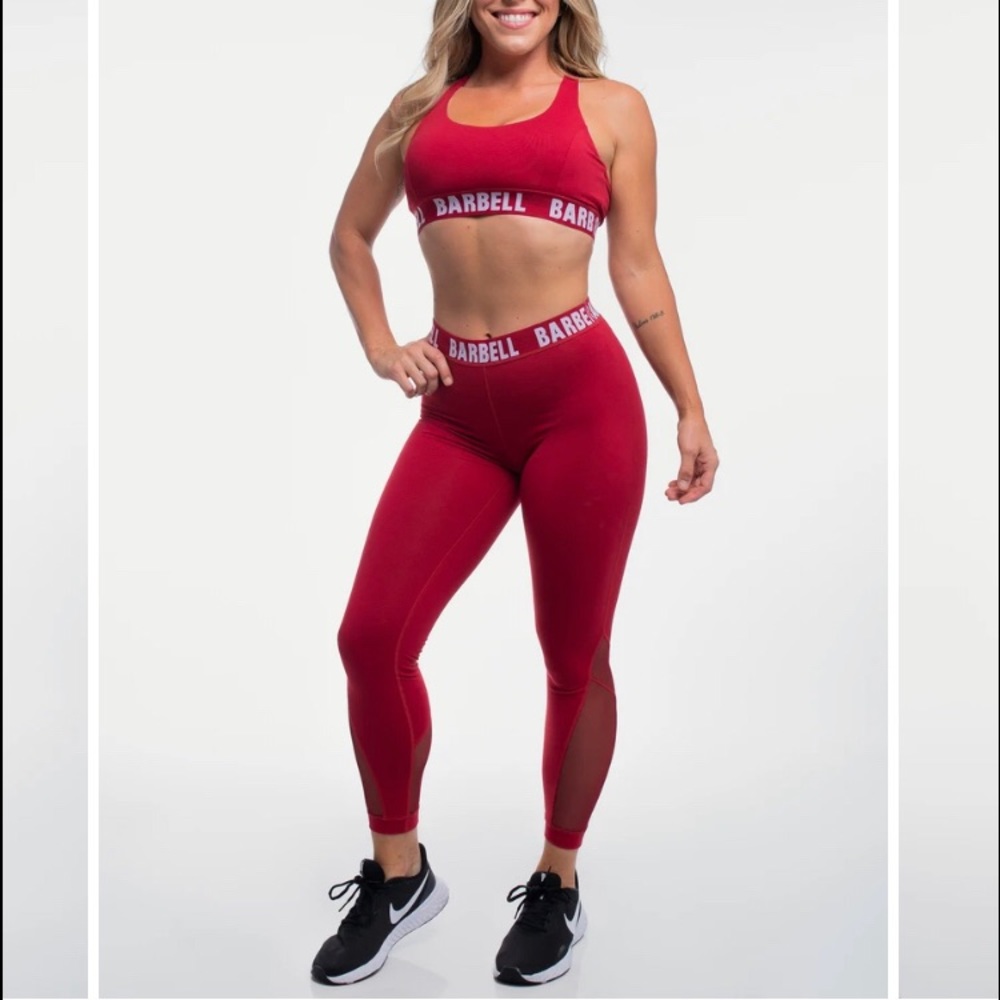 Barbell Apparel Vented Leggings in Maroon